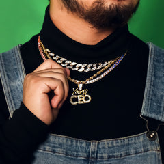 Young CEO 4 Pcs Set Cuban, Tennis & Rope Chain Bundle Gold PT