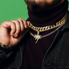 Palm Tree 4 Pcs Set Cuban, Tennis & Rope Chain Bundle Gold PT