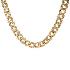 Lit Face 4 Pcs Set Cuban, Tennis & Rope Chain Bundle Gold PT