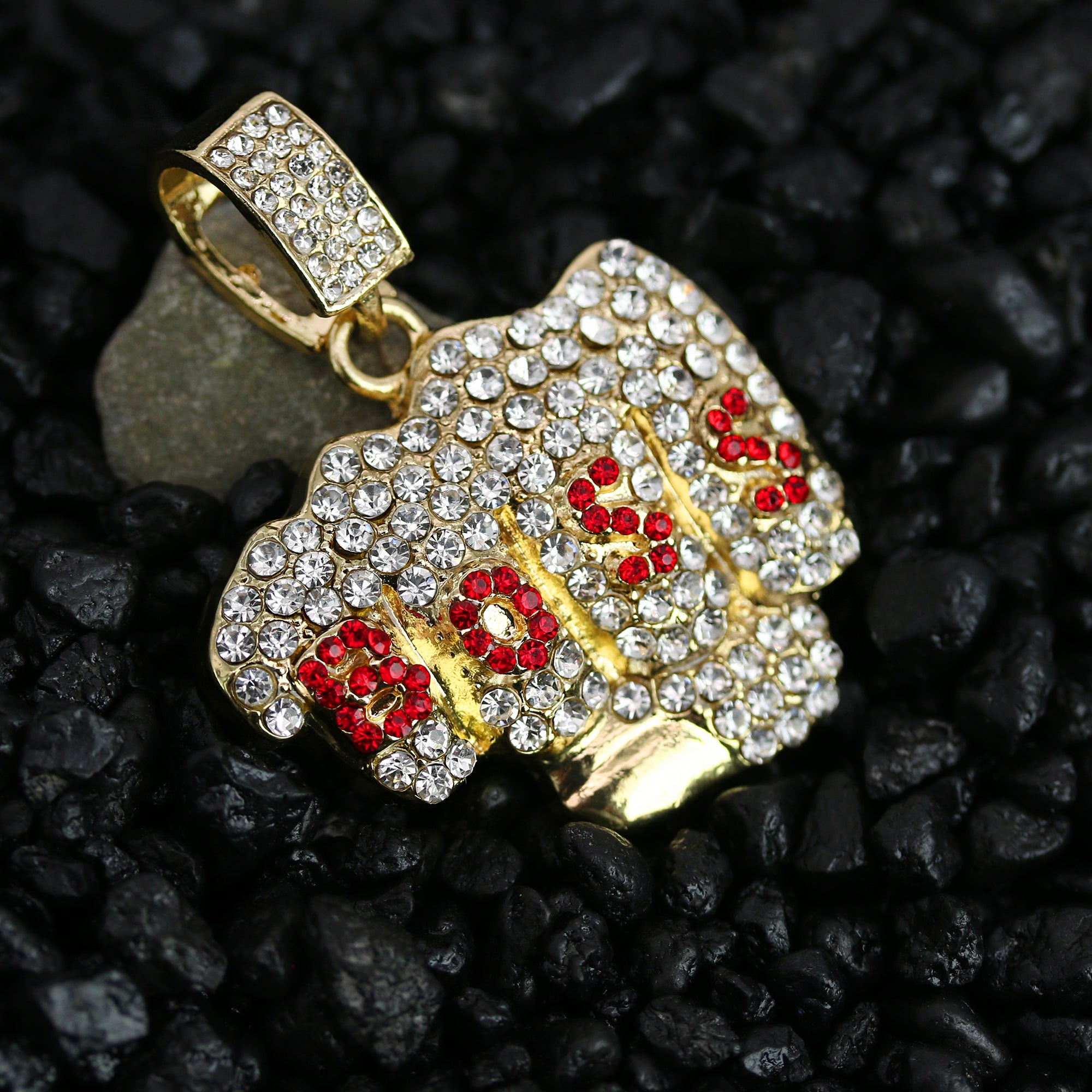 Boss Fist Pendant Rope Necklace Chain Men's Hip Hop 18k Cz Jewelry