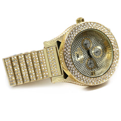 TK Gold Ice Out Techno KING Watch & Bracelet SET
