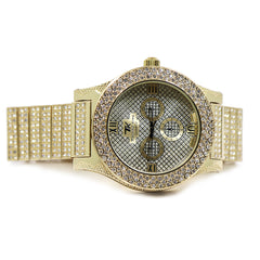 TK Gold Ice Out Techno KING Watch & Bracelet SET