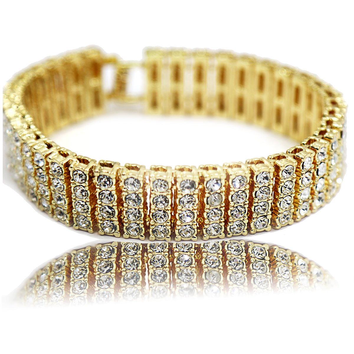 TK3 Gold Ice Out Techno KING Watch & Bracelet SET