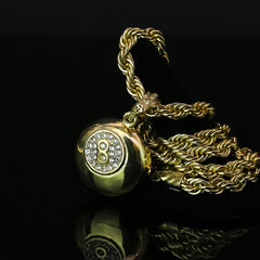 #8 Ball  4 Pcs Set Clear Cz Cuban, Tennis & Rope Chain Bundle Gold PT