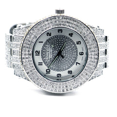 White Gold Ice Out Techno KING Watch & Bracelet SET 5