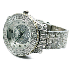White Gold Ice Out Techno KING Watch & Bracelet SET 5