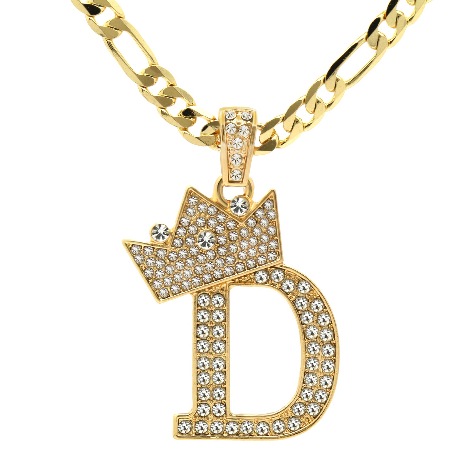 FIGARO CHAIN ALPHABET PENDANT CROWN A-Z