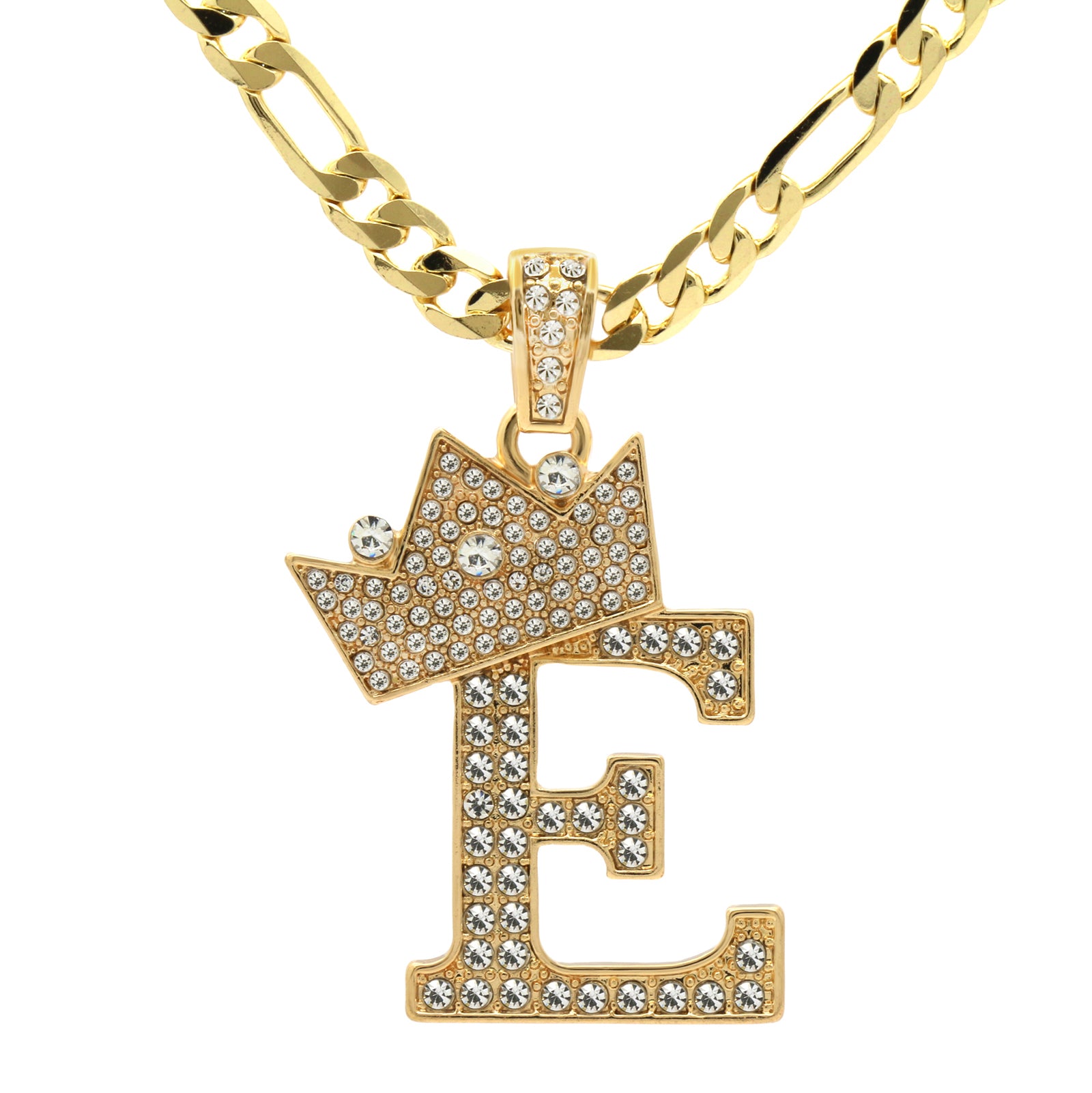 FIGARO CHAIN ALPHABET PENDANT CROWN A-Z