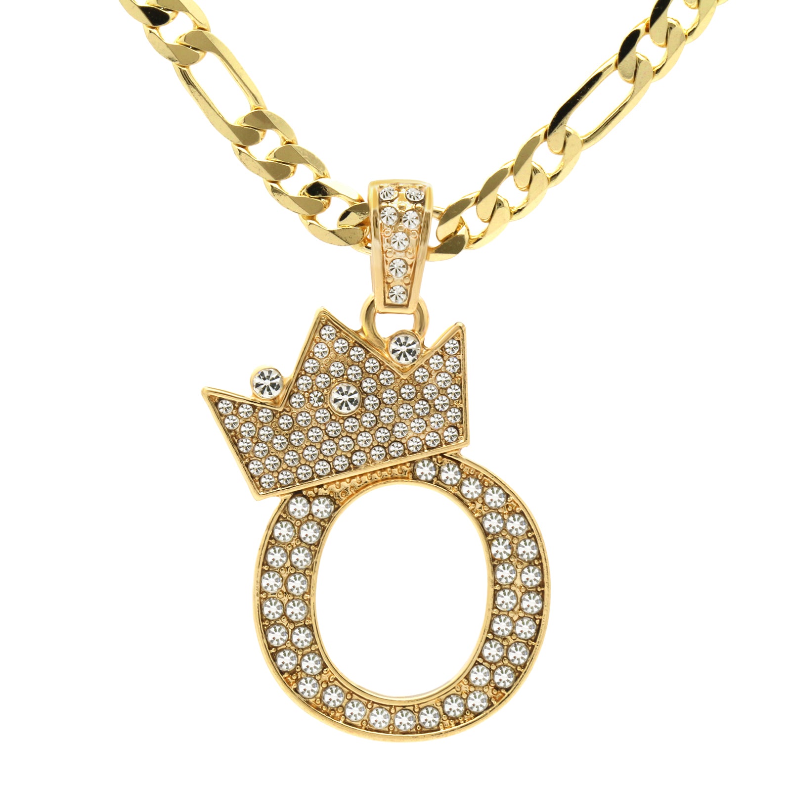 FIGARO CHAIN ALPHABET PENDANT CROWN A-Z