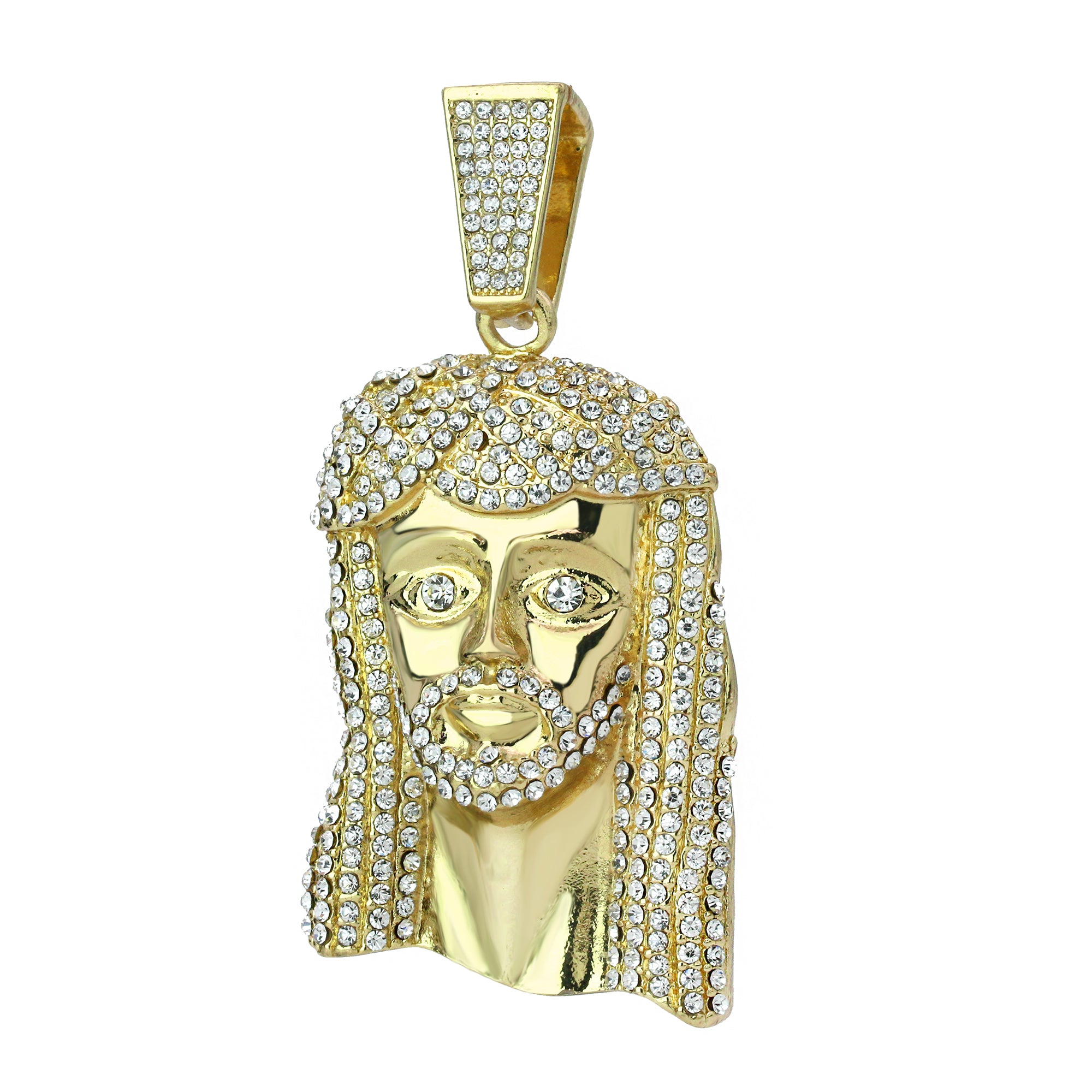 JESUS PEACE FACE PENDANT TWO 30" CUBAN CHAIN