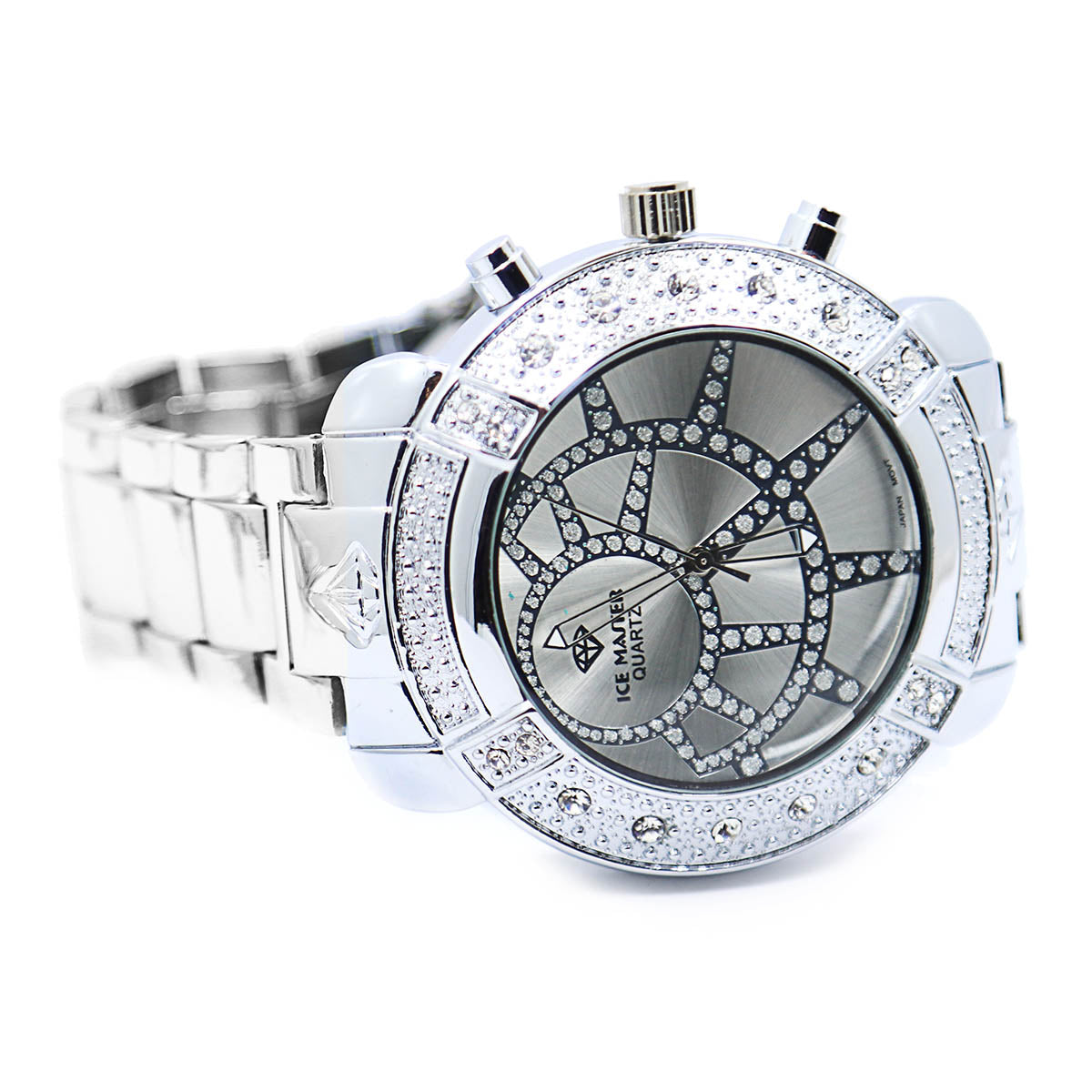 White Gold Ice Out Ice Master Watch & Bracelet SET 7