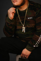 Thorn Crown Jesus Face Pendant with 30" Miami Cuban Link Chain – 10mm Gold-Plated Hip Hop Necklace