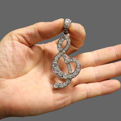 White GOLD TENNIS CHAIN 18" 20" Music Note Pendant Bundle