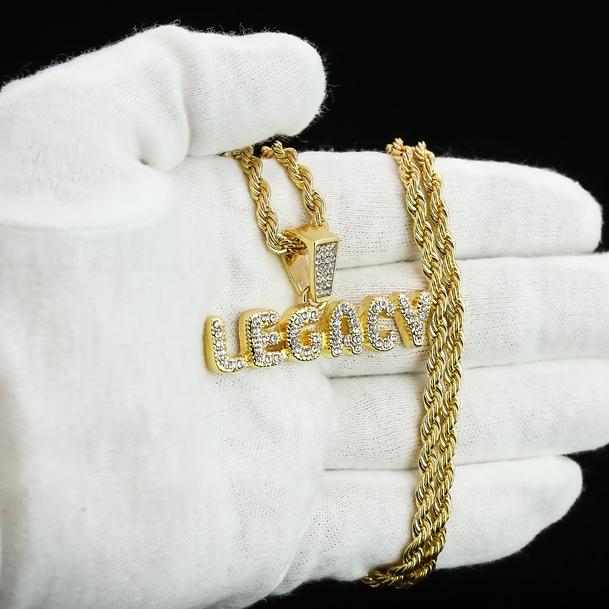 Legacy Pendant Rope Chain Men's Hip Hop 18k Cz Jewelry Necklace