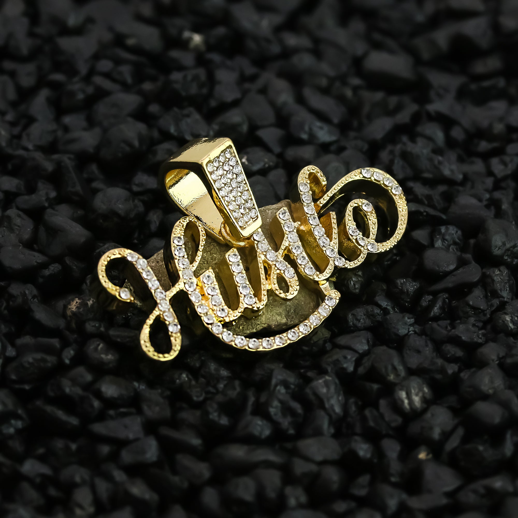 Hustle Pendant Rope Chain Men's Hip Hop 18k Cz Jewelry Necklace