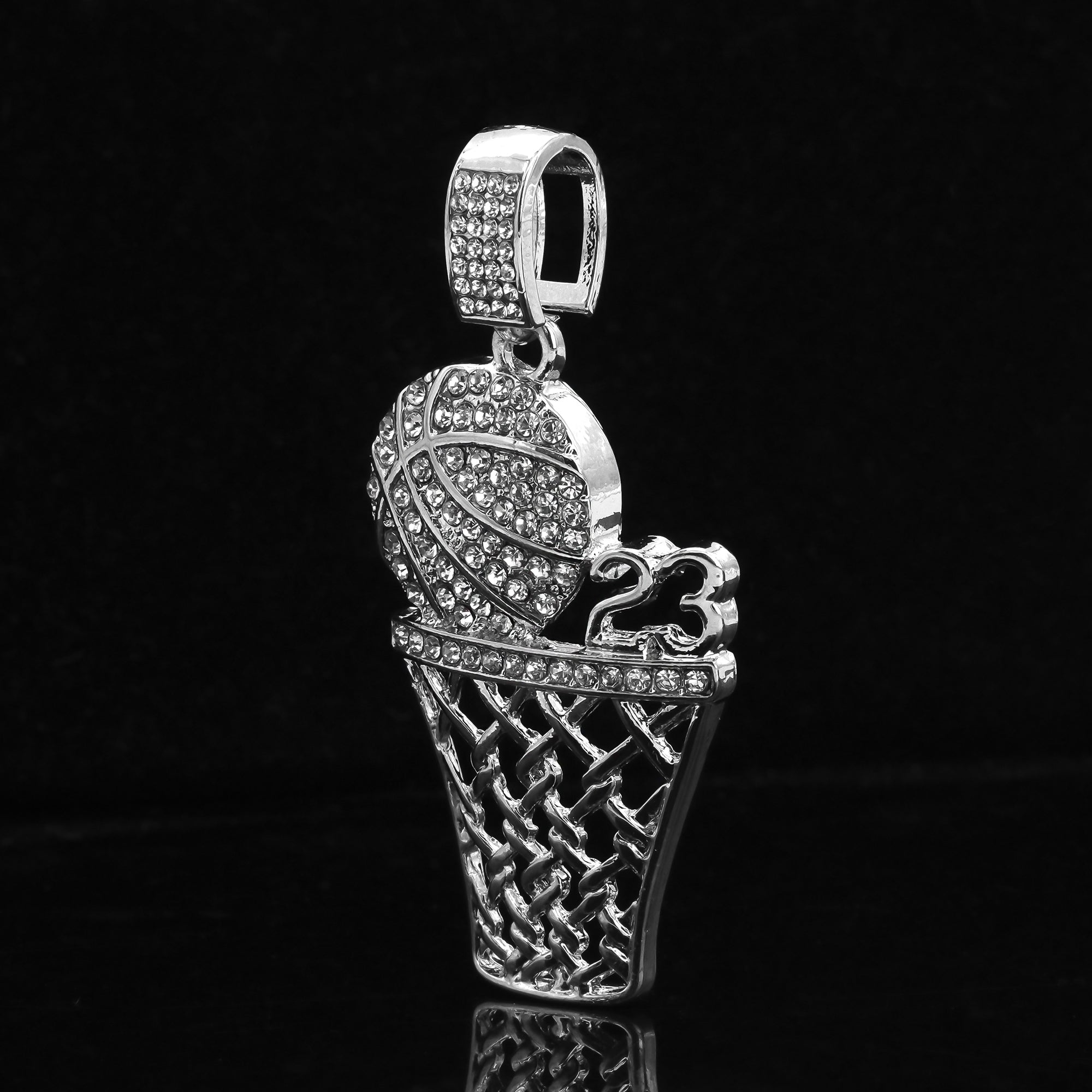 Copy of Basketball #23 Pendant Only Jewelry Hip Hop Style 18k White Gold Plated
