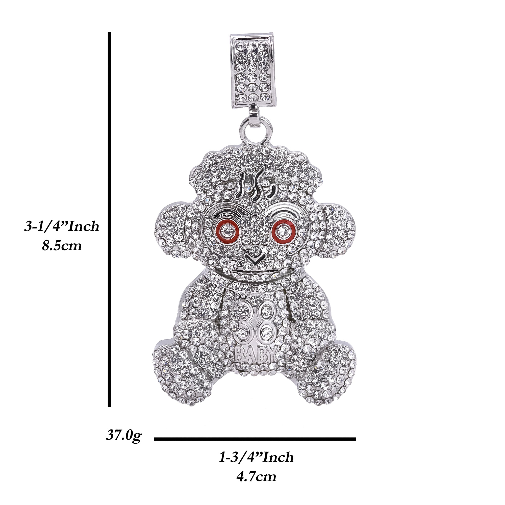 Baby Monkey #38 Pendant Only Jewelry Hip Hop Style White Gold Plated