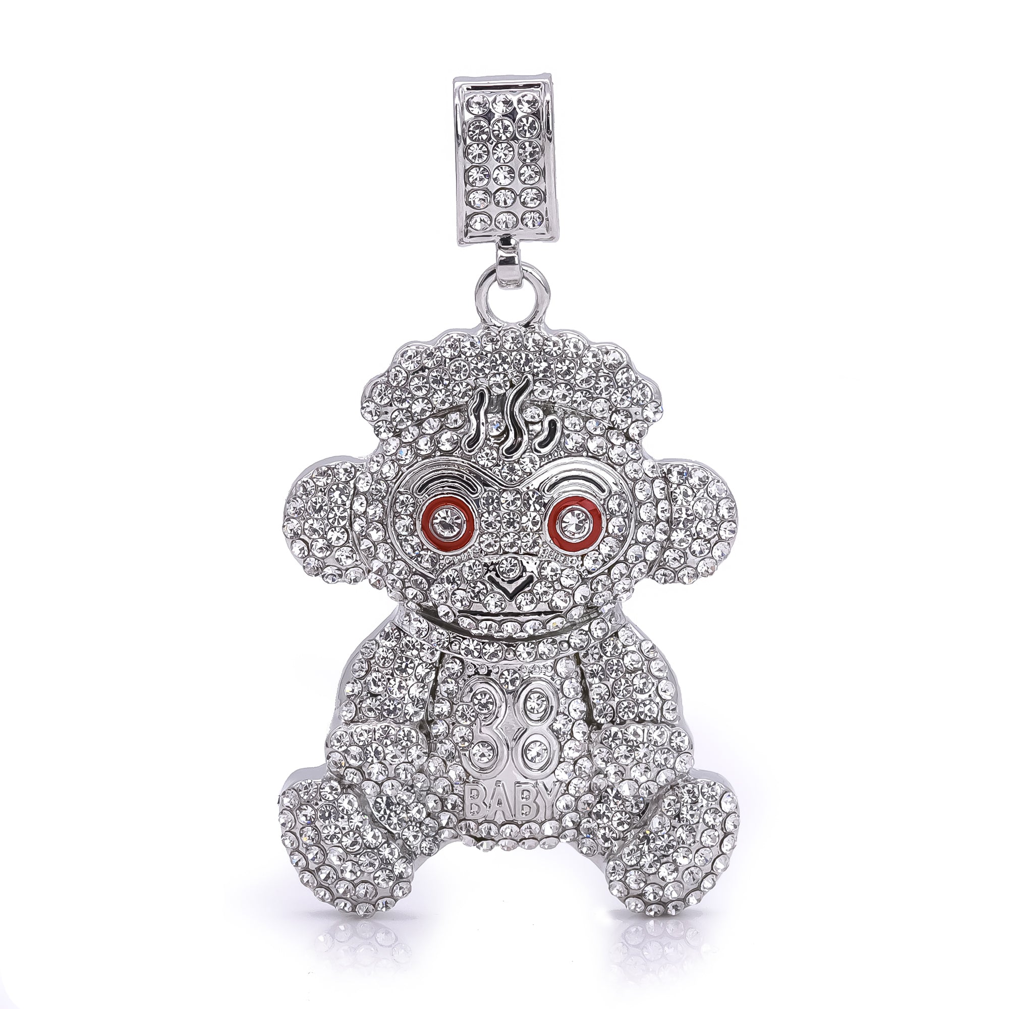 Baby Monkey #38 Pendant Only Jewelry Hip Hop Style White Gold Plated