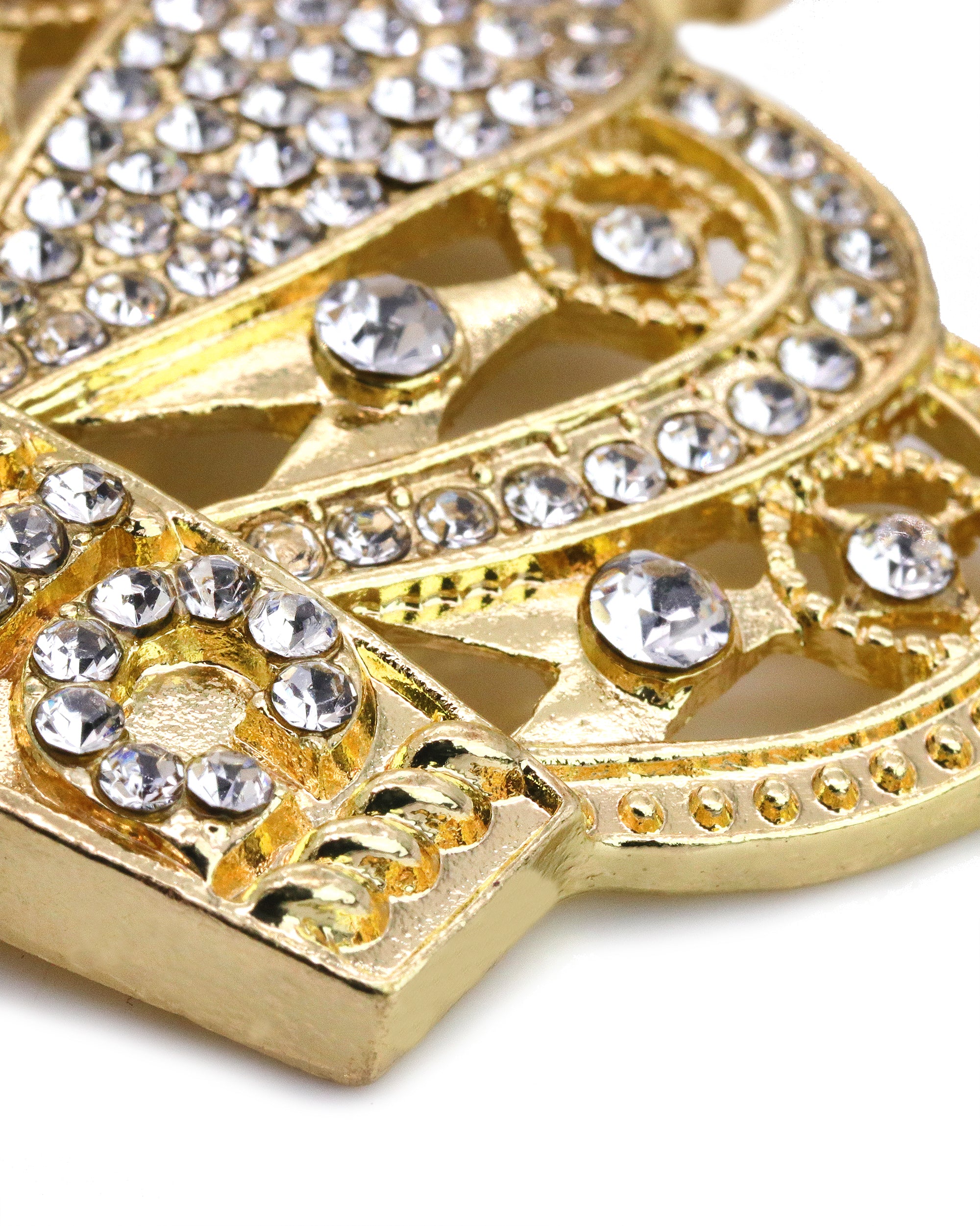 Iced Crown King Pendant Only Jewelry Hip Hop Style 18k Gold Plated