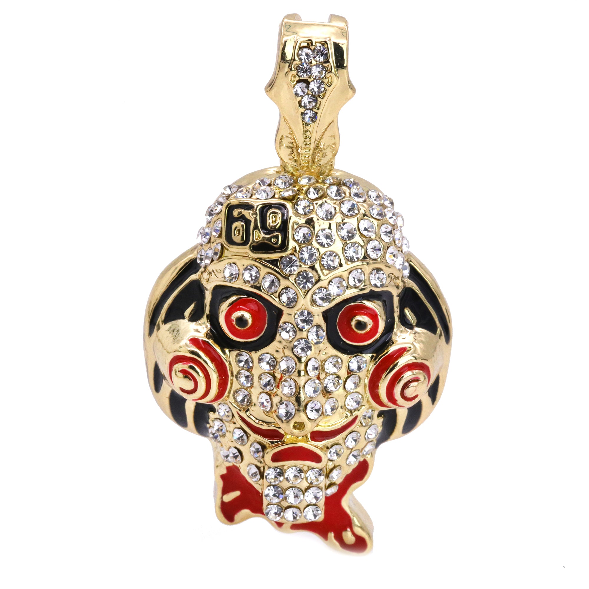 Iced "Jigsaw"69" Pendant Only Jewelry Hip Hop Style 18k Gold Plated