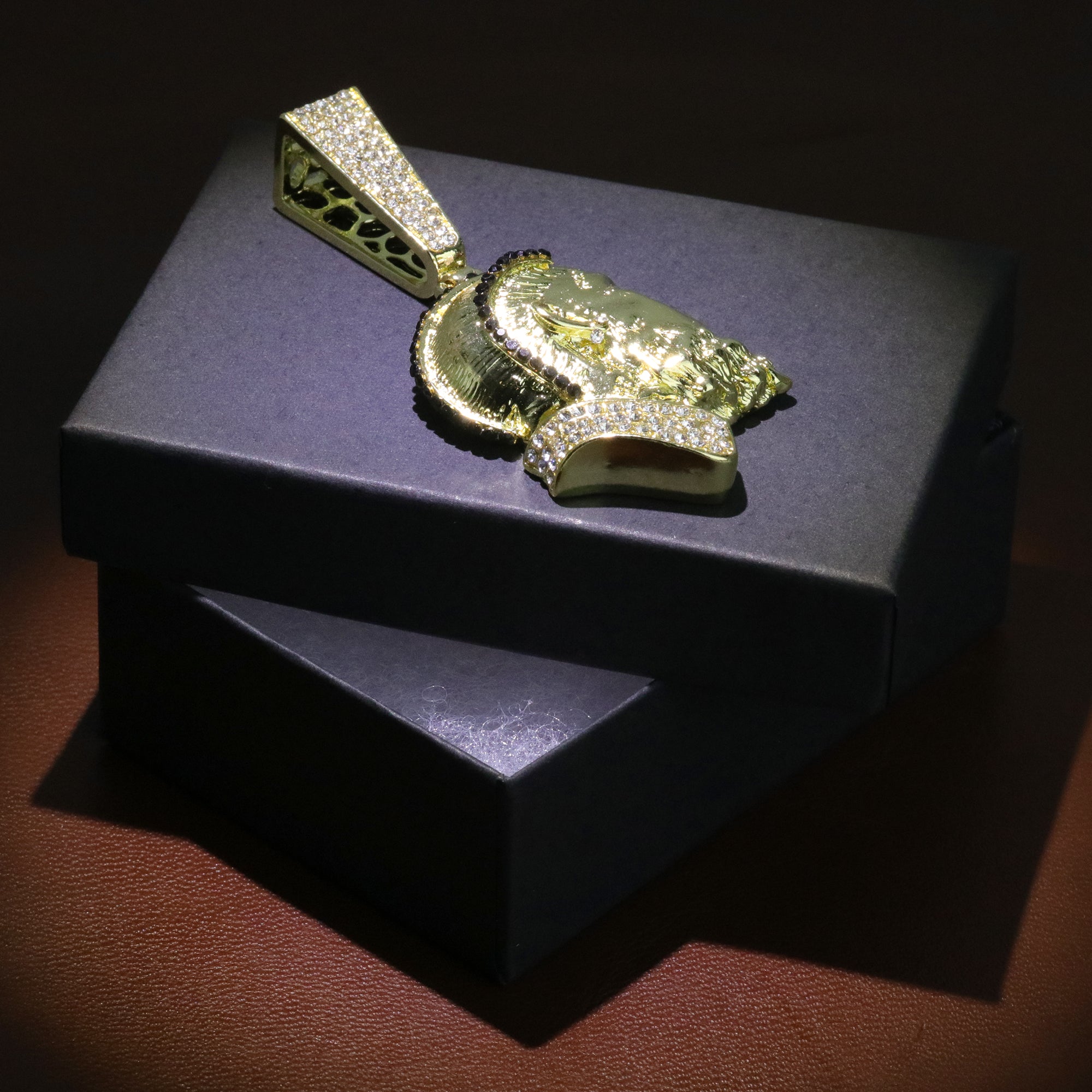 Iced Black Hussle Pendant Only Jewelry Hip Hop Style 18k Gold Plated