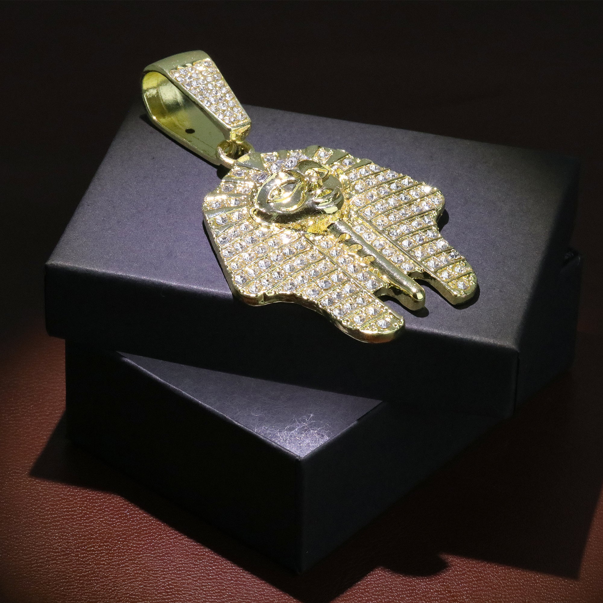 Iced Egyptian Pharaoh Pendant Only Jewelry Hip Hop Style 18k Gold Plated