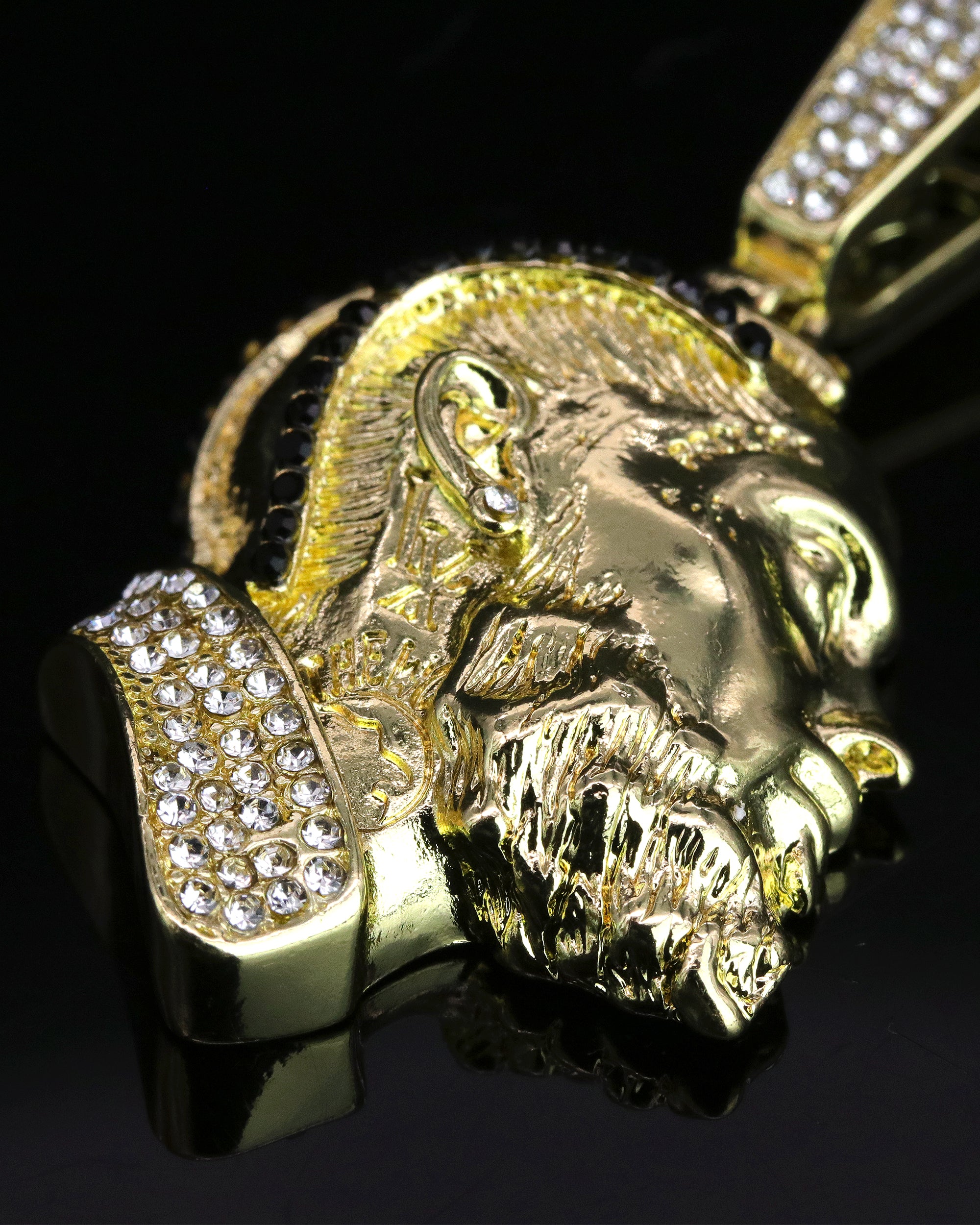 Iced Black Hussle Pendant Only Jewelry Hip Hop Style 18k Gold Plated