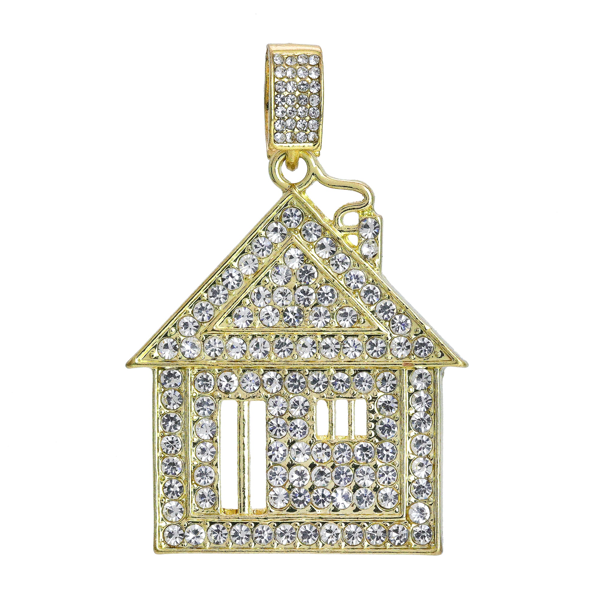Iced Bando House Pendant Only Jewelry Hip Hop Style 18k Gold Plated