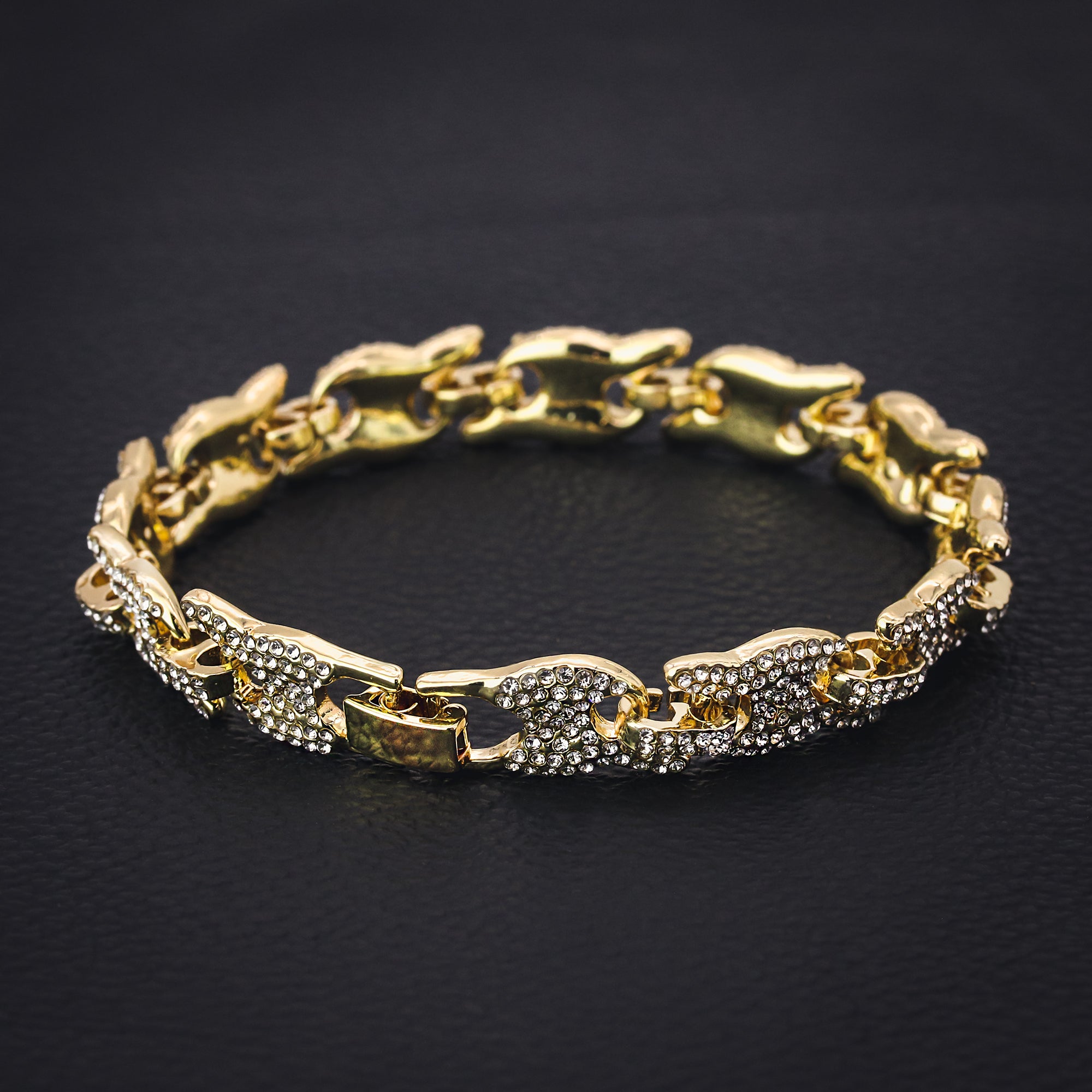 Mariner Spiky BRACELET 14k Gold Plated 12 mm 9"