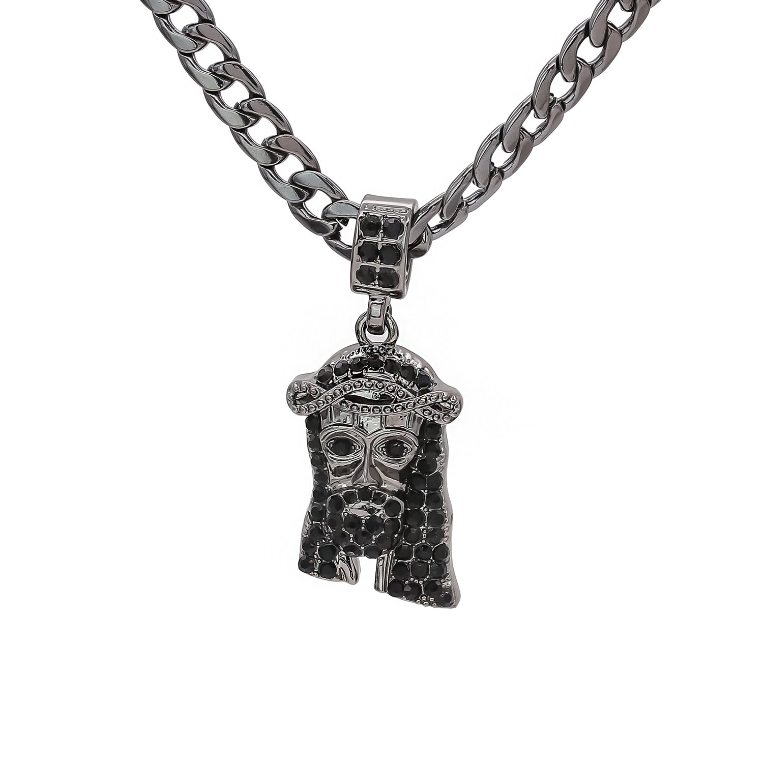 Jesus Piece Pendant 4mm 24" Cuban Chain Hema Plated