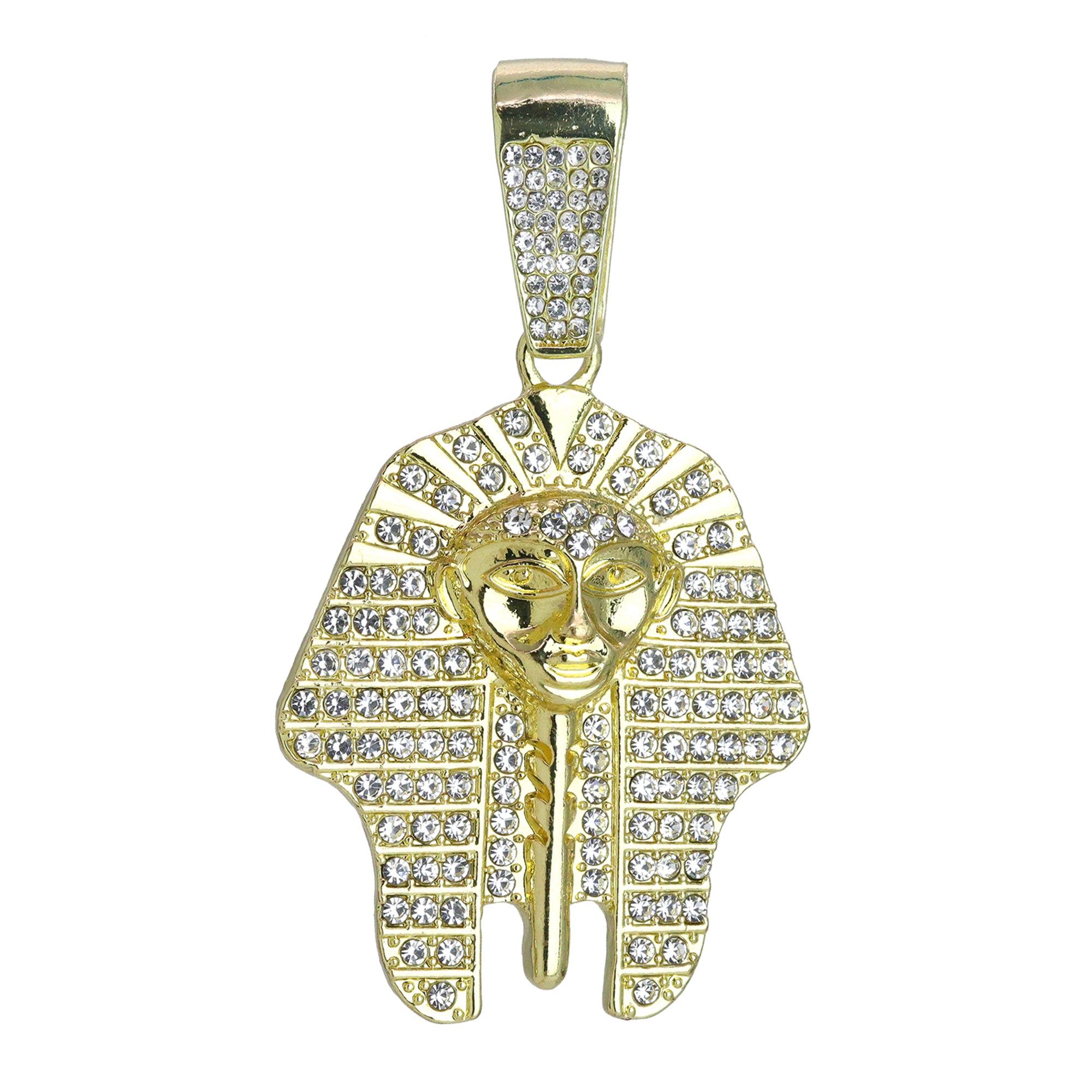 Iced Egyptian Pharaoh Pendant Only Jewelry Hip Hop Style 18k Gold Plated