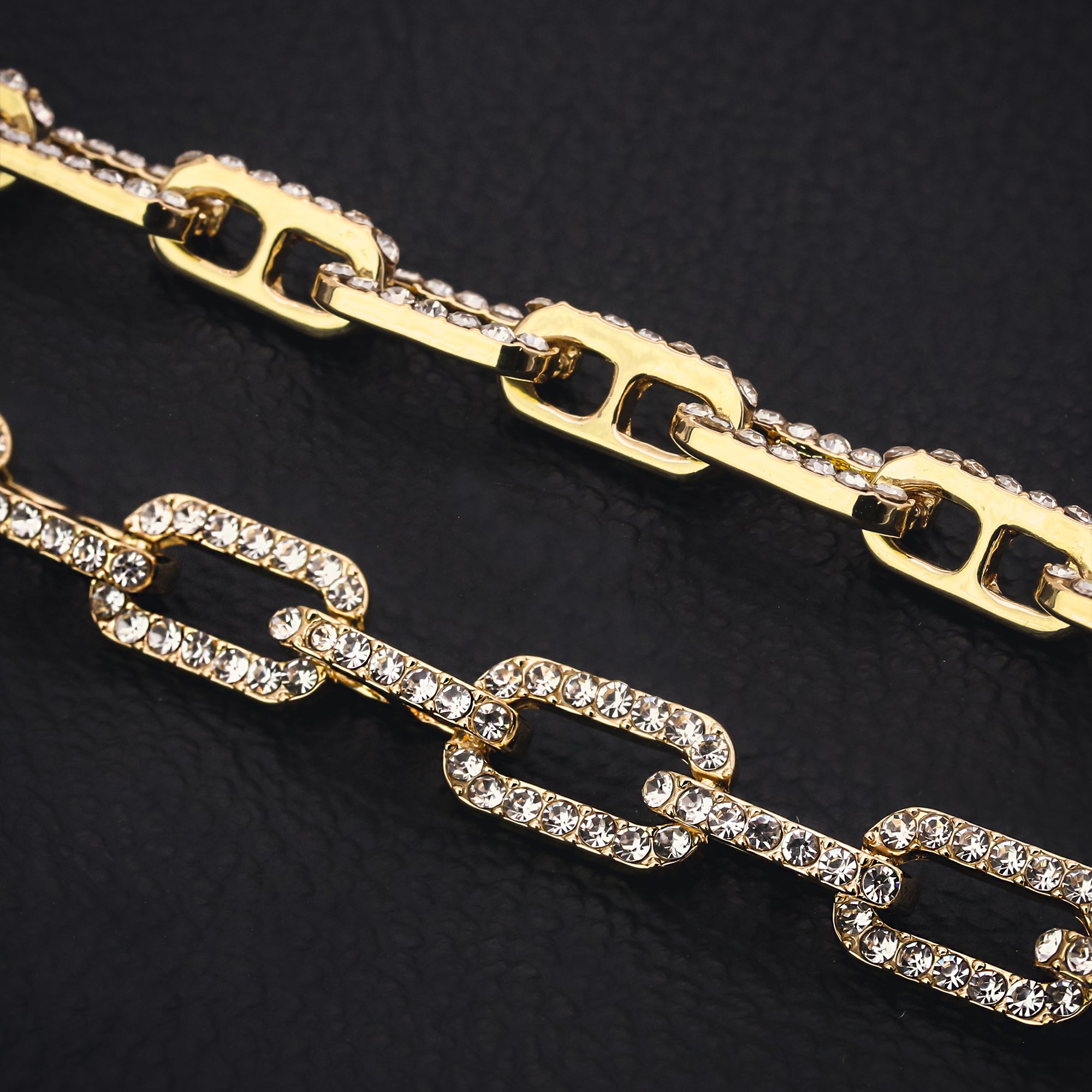 Wire Anchor BRACELET Gold Iced out 10 mm 9" Inches