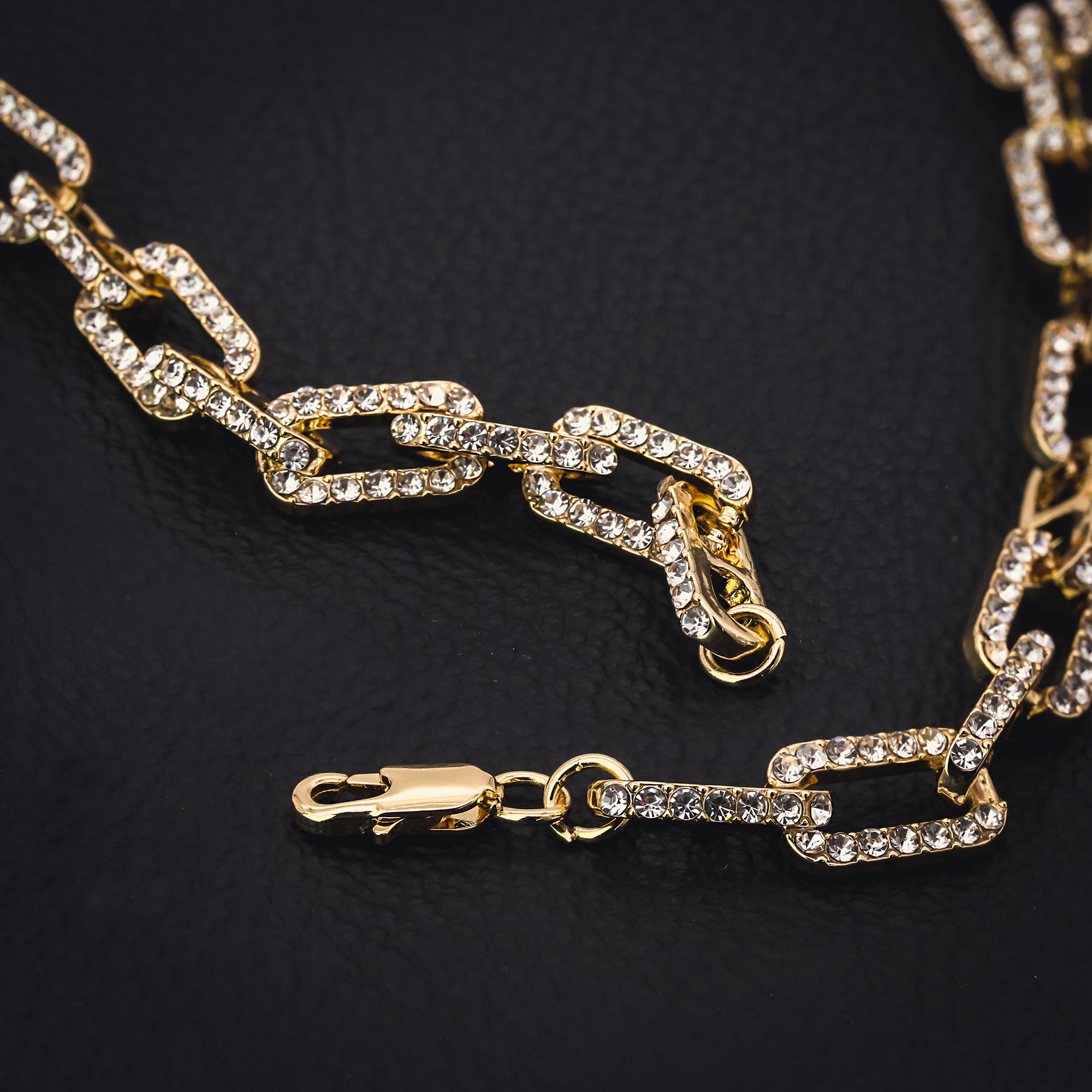 Wire Anchor BRACELET Gold Iced out 10 mm 9" Inches