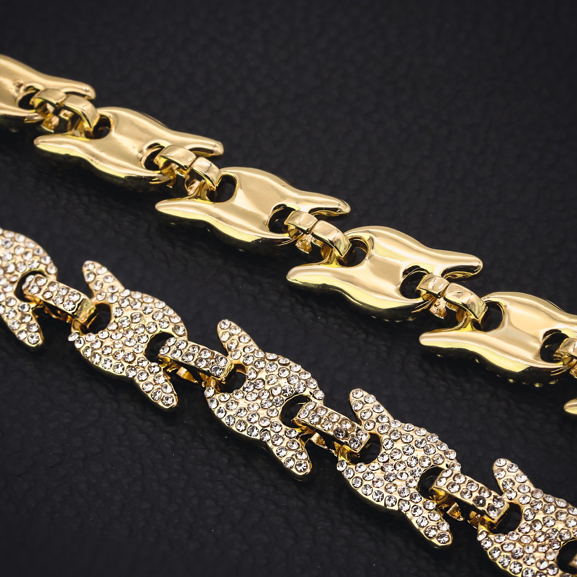 Mariner Spiky BRACELET 14k Gold Plated 12 mm 9"