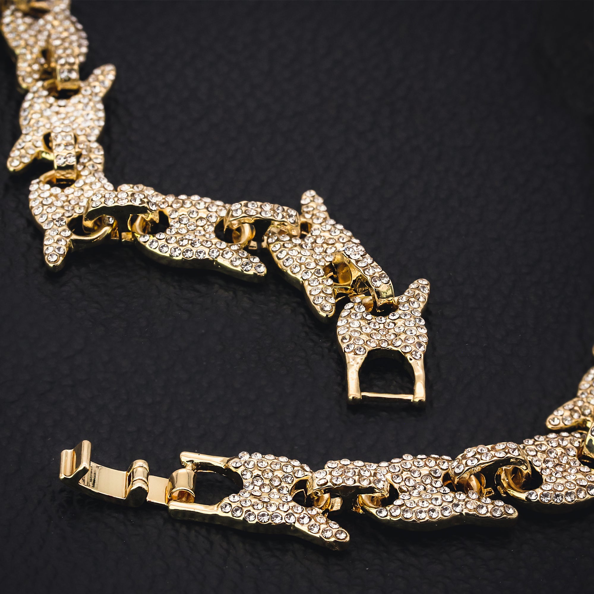 Mariner Spiky BRACELET 14k Gold Plated 12 mm 9"