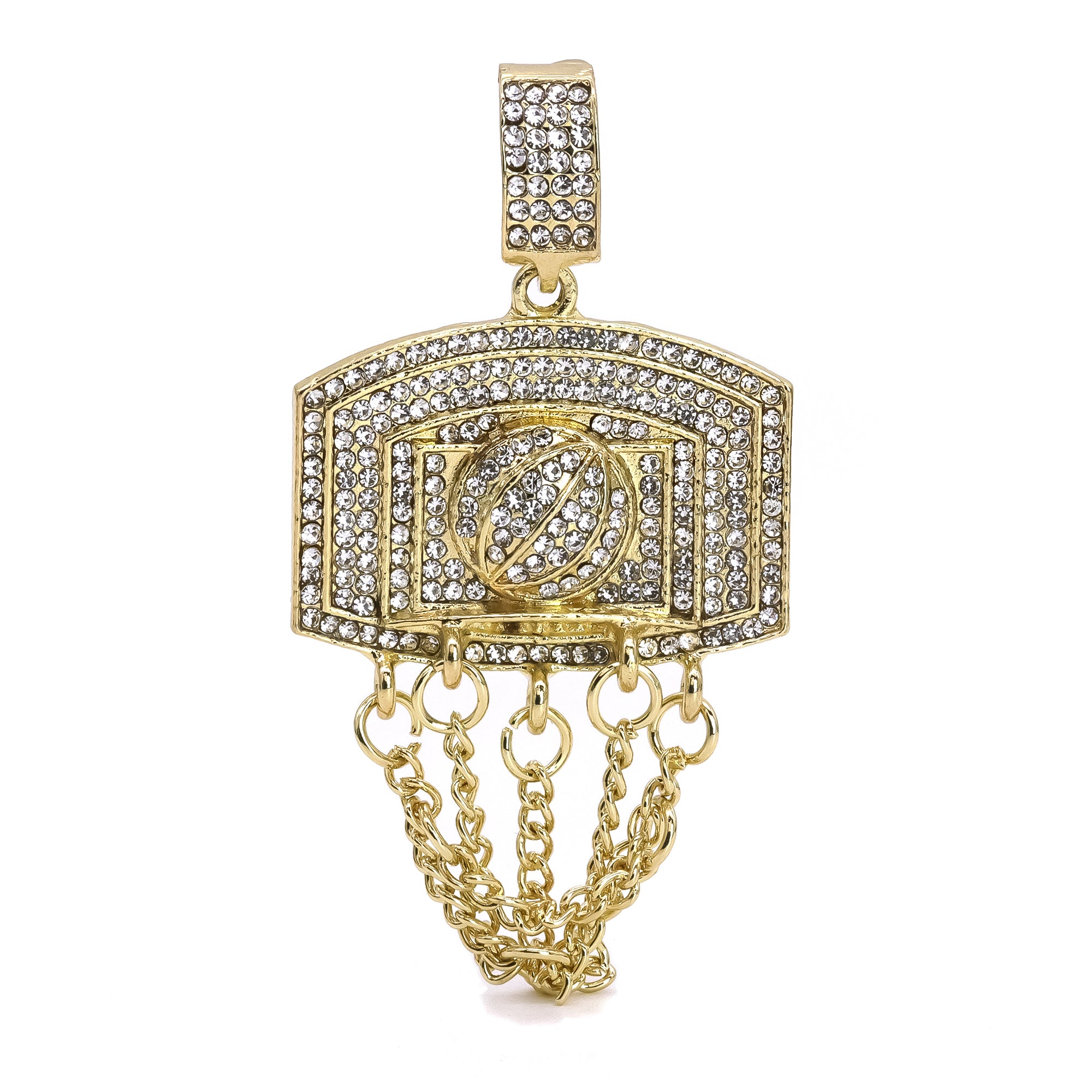 Copy of Basketball Net Pendant Only Jewelry Hip Hop Style 18k Gold Plated