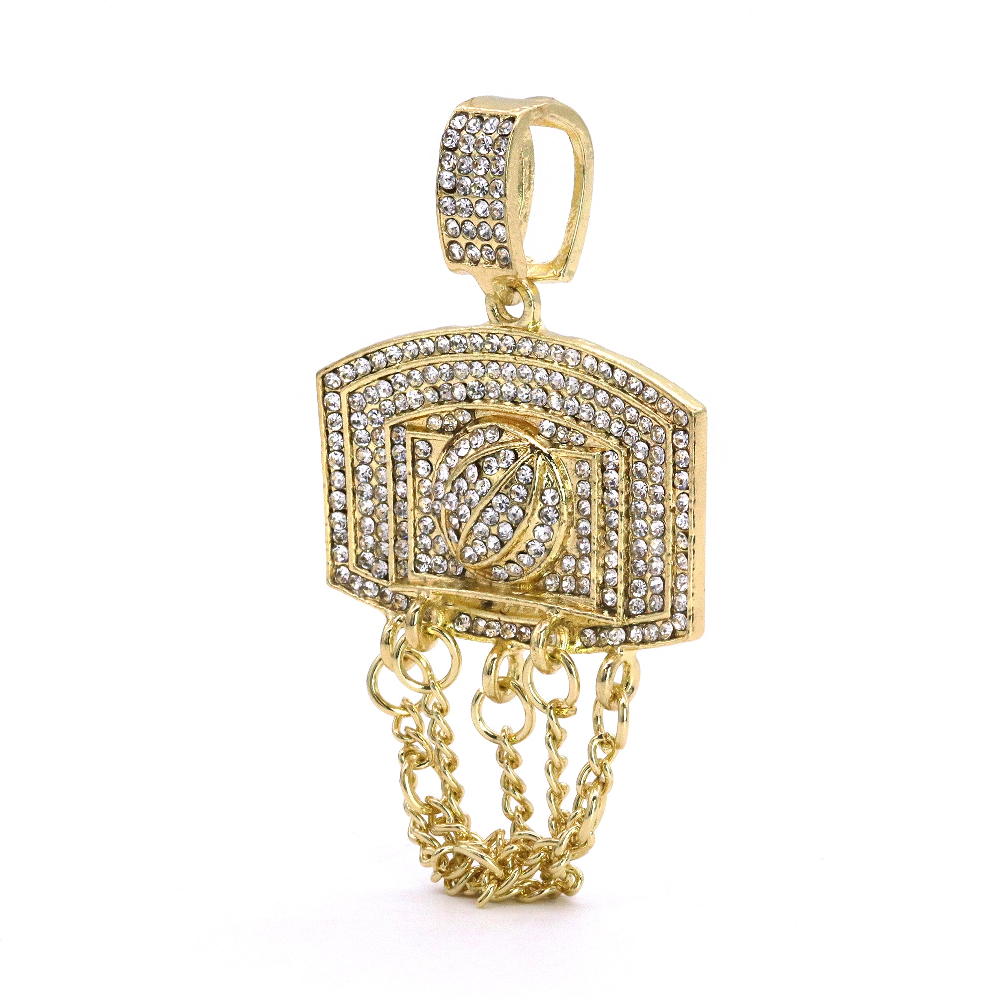 Copy of Basketball Net Pendant Only Jewelry Hip Hop Style 18k Gold Plated