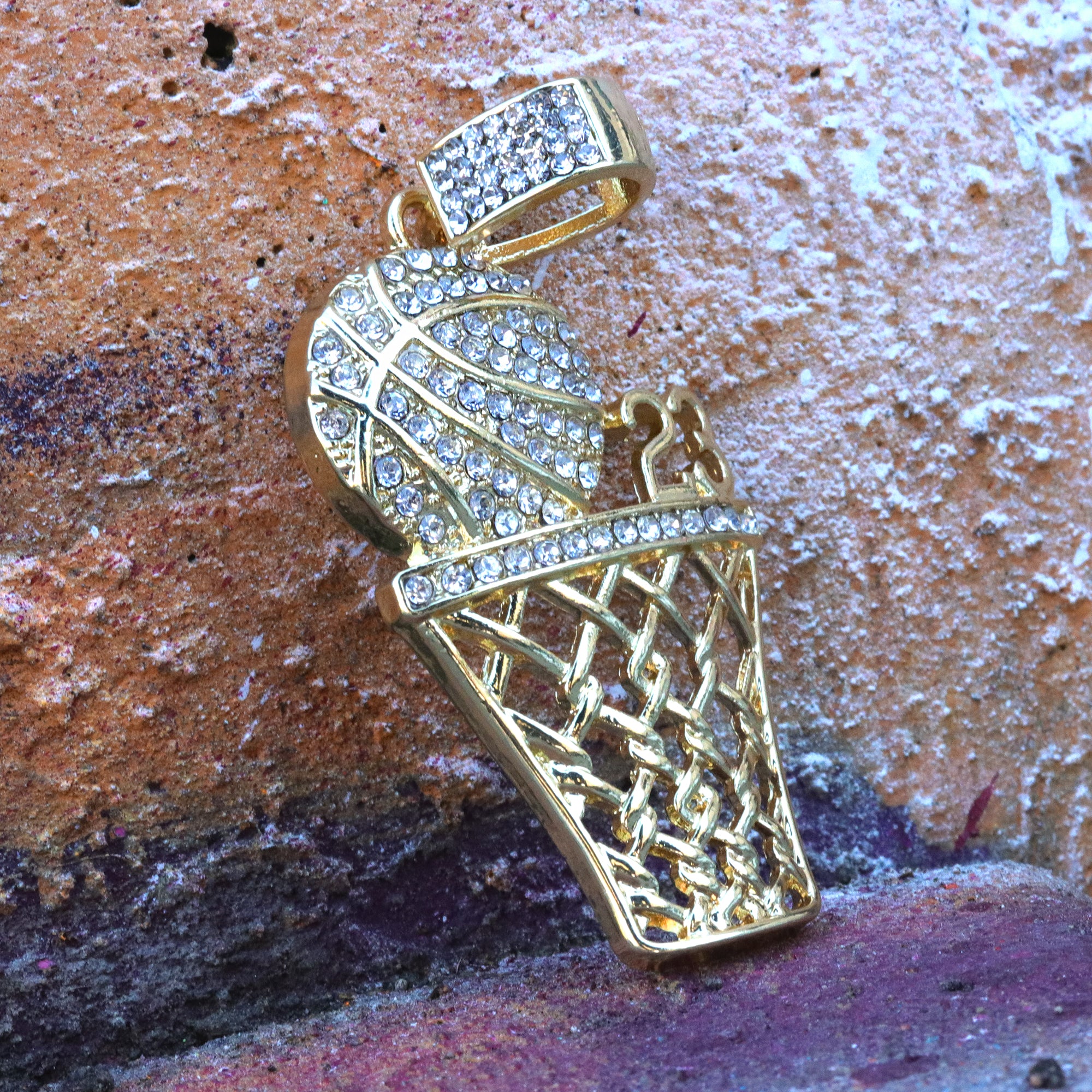 Basketball #23 Pendant Only Jewelry Hip Hop Style 18k Gold Plated