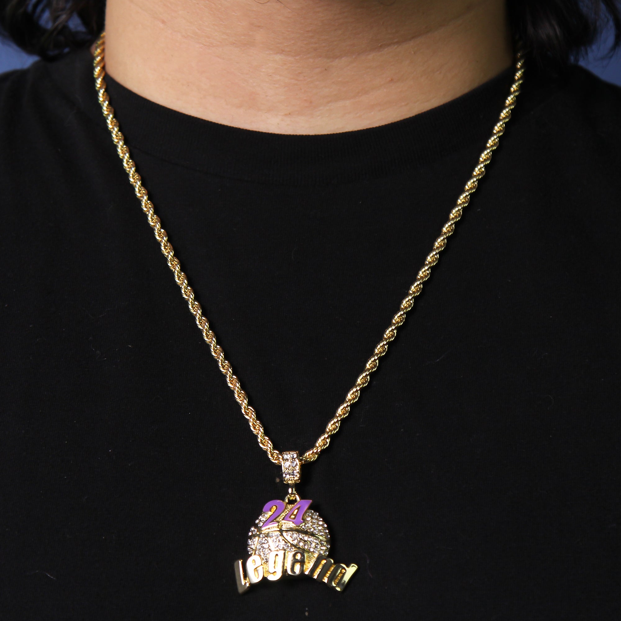 24 Legend PP Pendant Rope Chain Men's Hip Hop 18k Cz Jewelry Necklace Choker