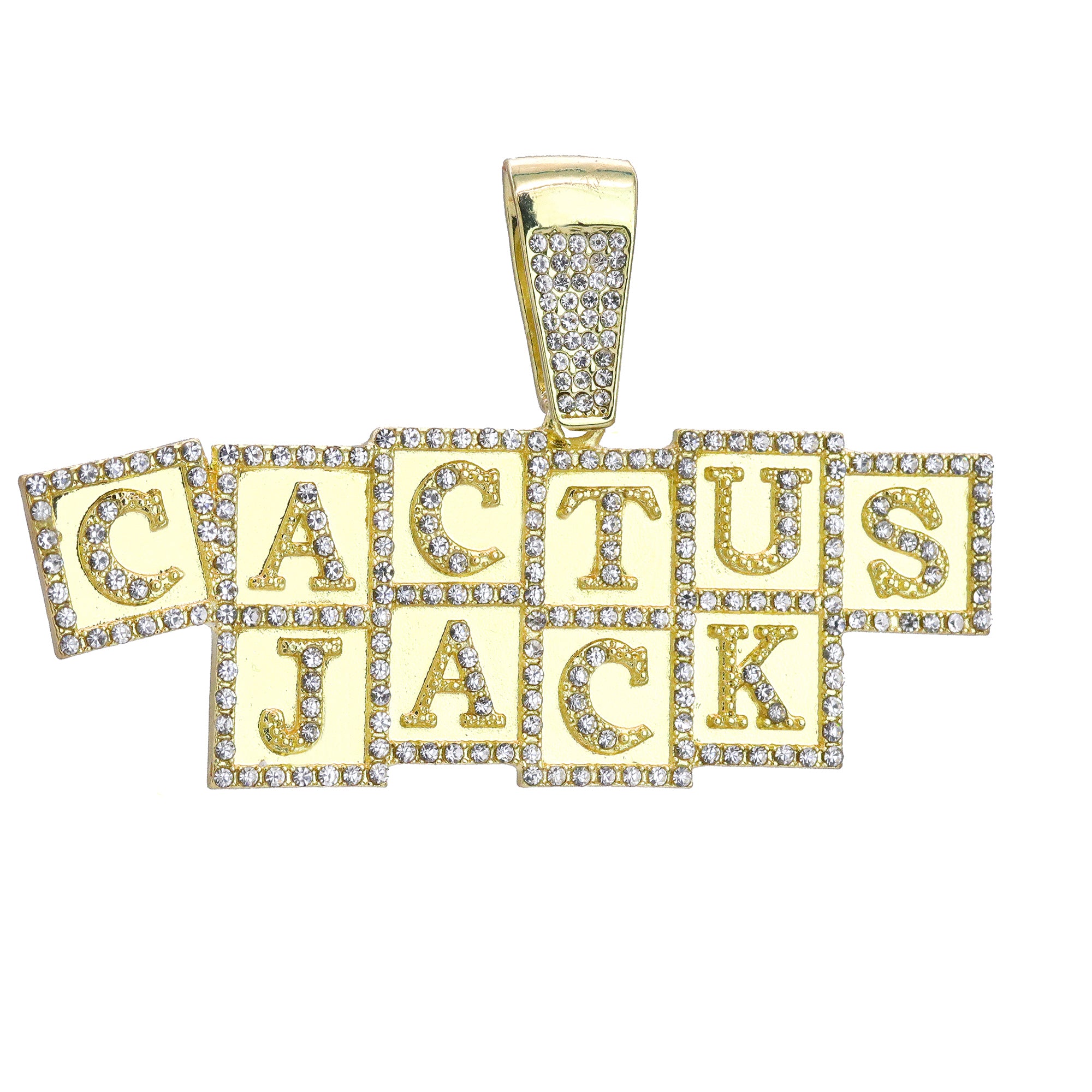 Hip Hop Iced Lab Diamond 18k Gold plated Cactuss Cube Charm Pendant