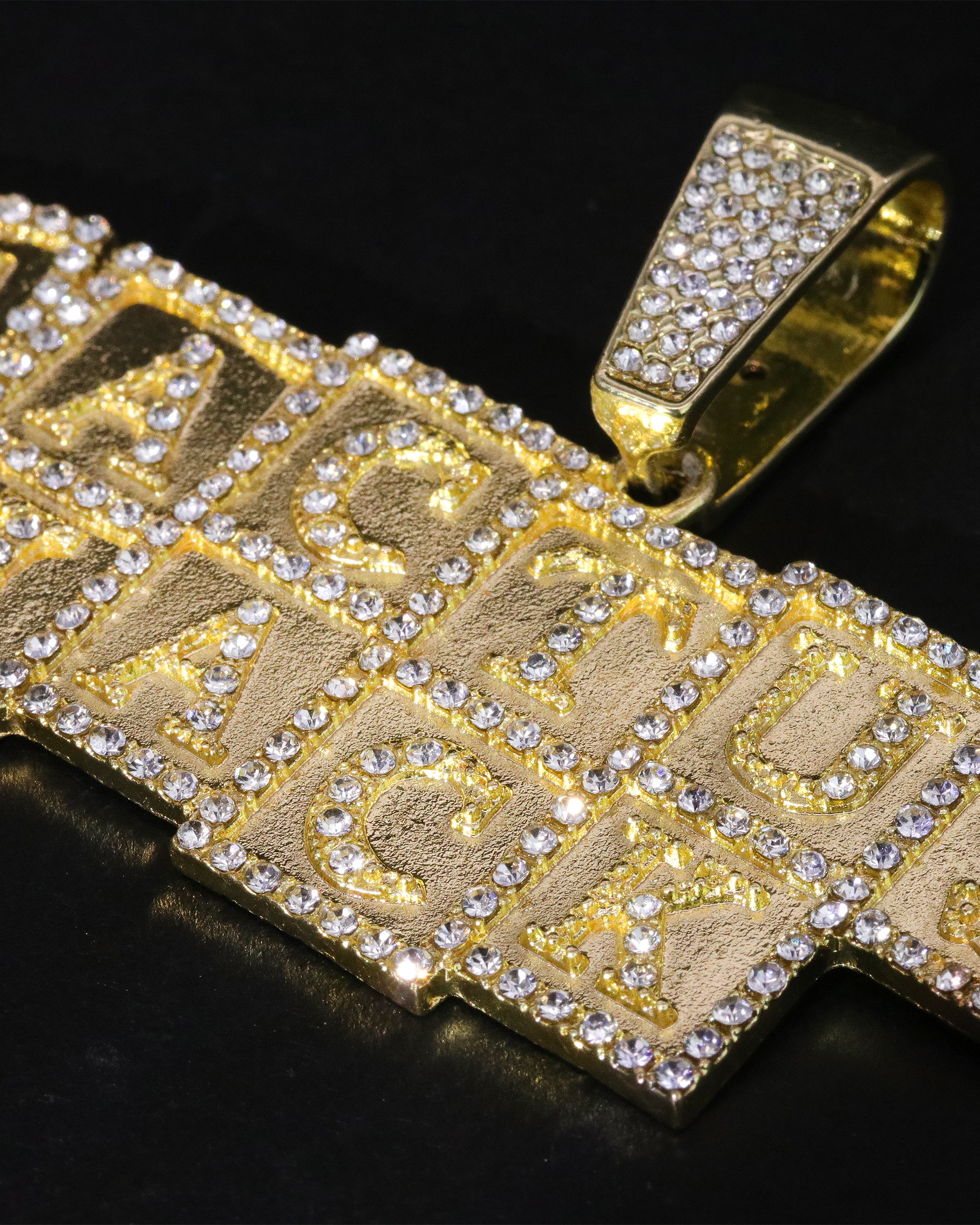 Hip Hop Iced Lab Diamond 18k Gold plated Cactuss Cube Charm Pendant