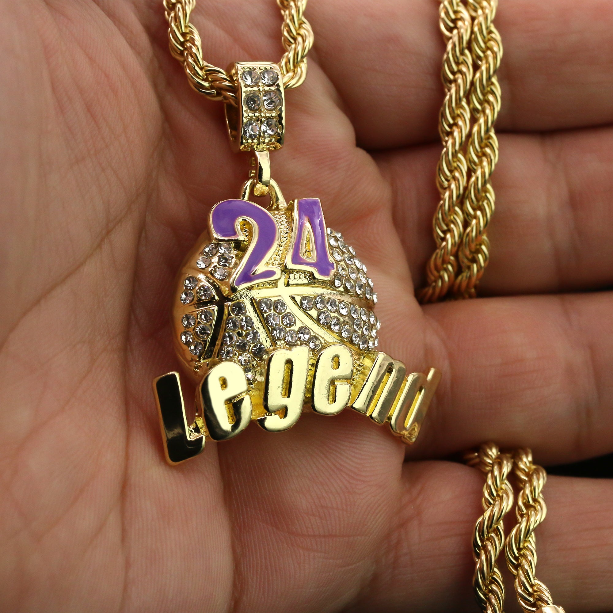 24 Legend PP Pendant Rope Chain Men's Hip Hop 18k Cz Jewelry Necklace Choker