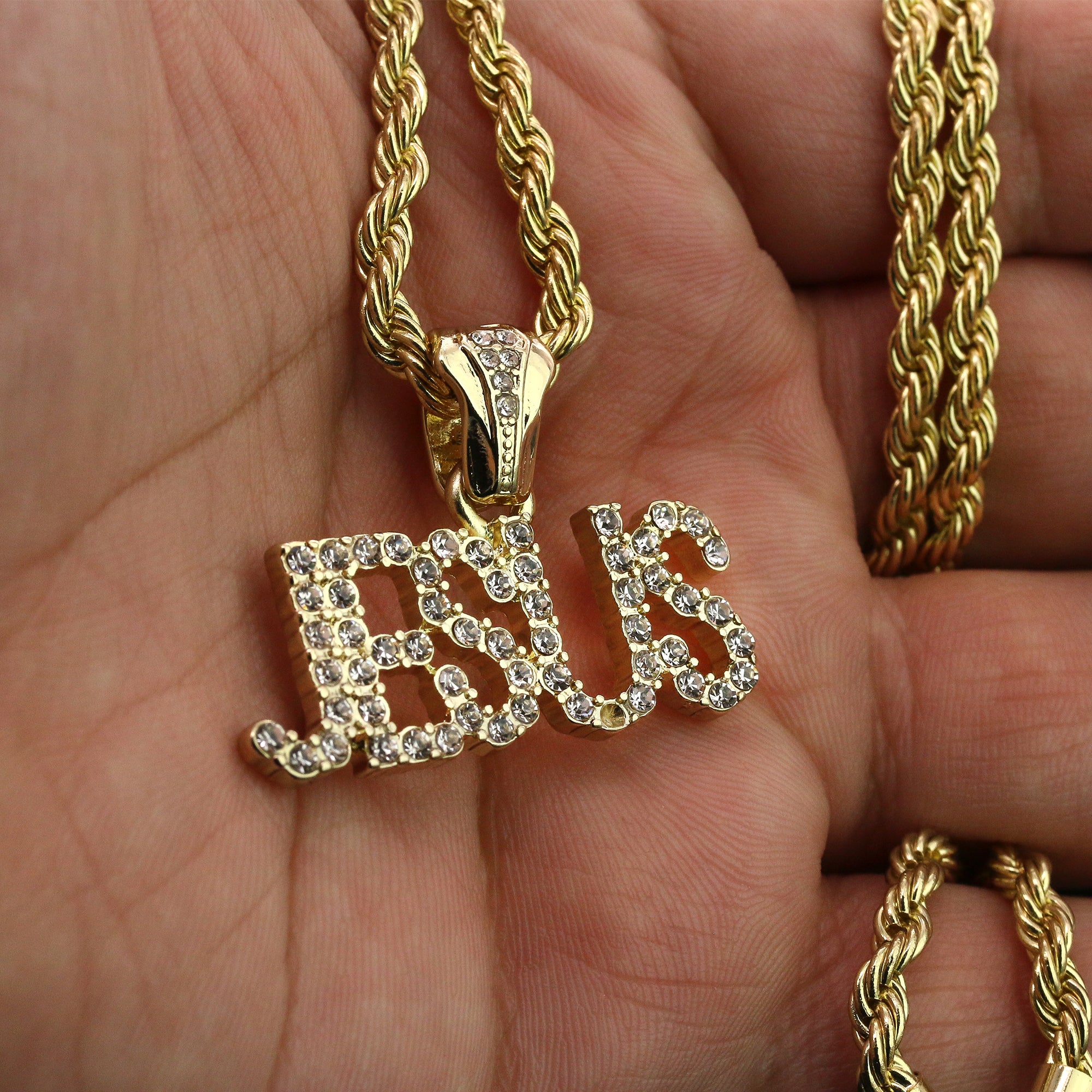 Cz Jesus Pendant Rope Chain Men's Hip Hop 18k Cz Jewelry Necklace Choker