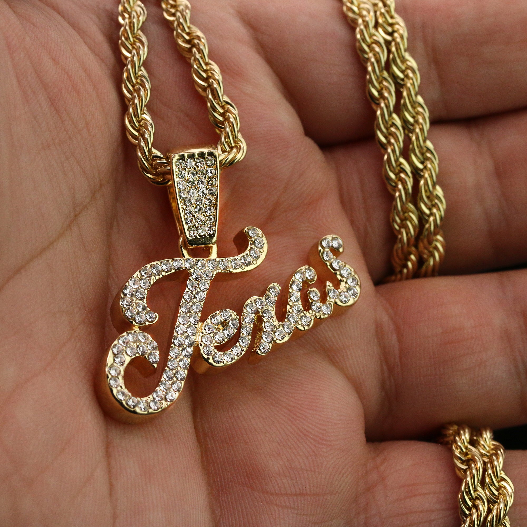 Cz Texas Pendant Rope Chain Men's Hip Hop 18k Cz Jewelry Necklace Choker