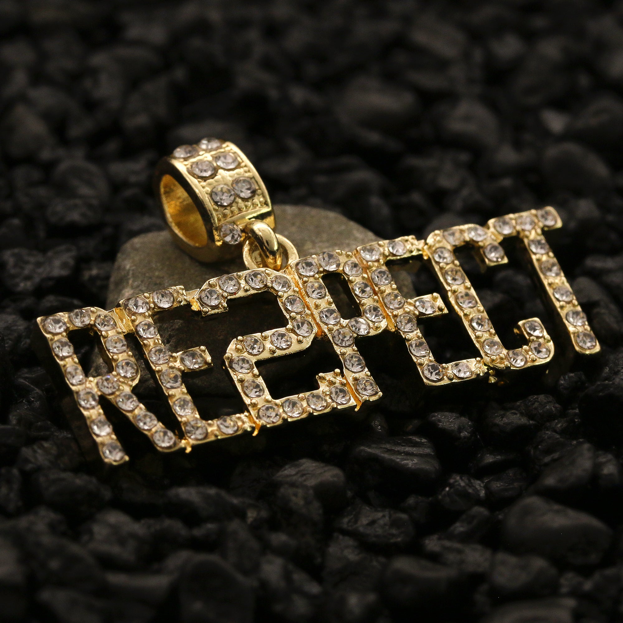 Cz Respect Pendant 24" Rope Chain Men's Hip Hop Style 18k Jewelry Necklace