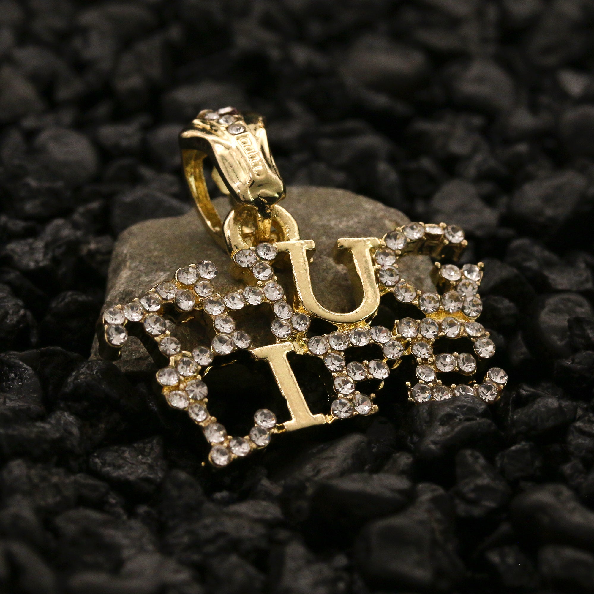 Cz Thug Life Pendant 24" Rope Chain Men's Hip Hop Style 18k Jewelry Necklace