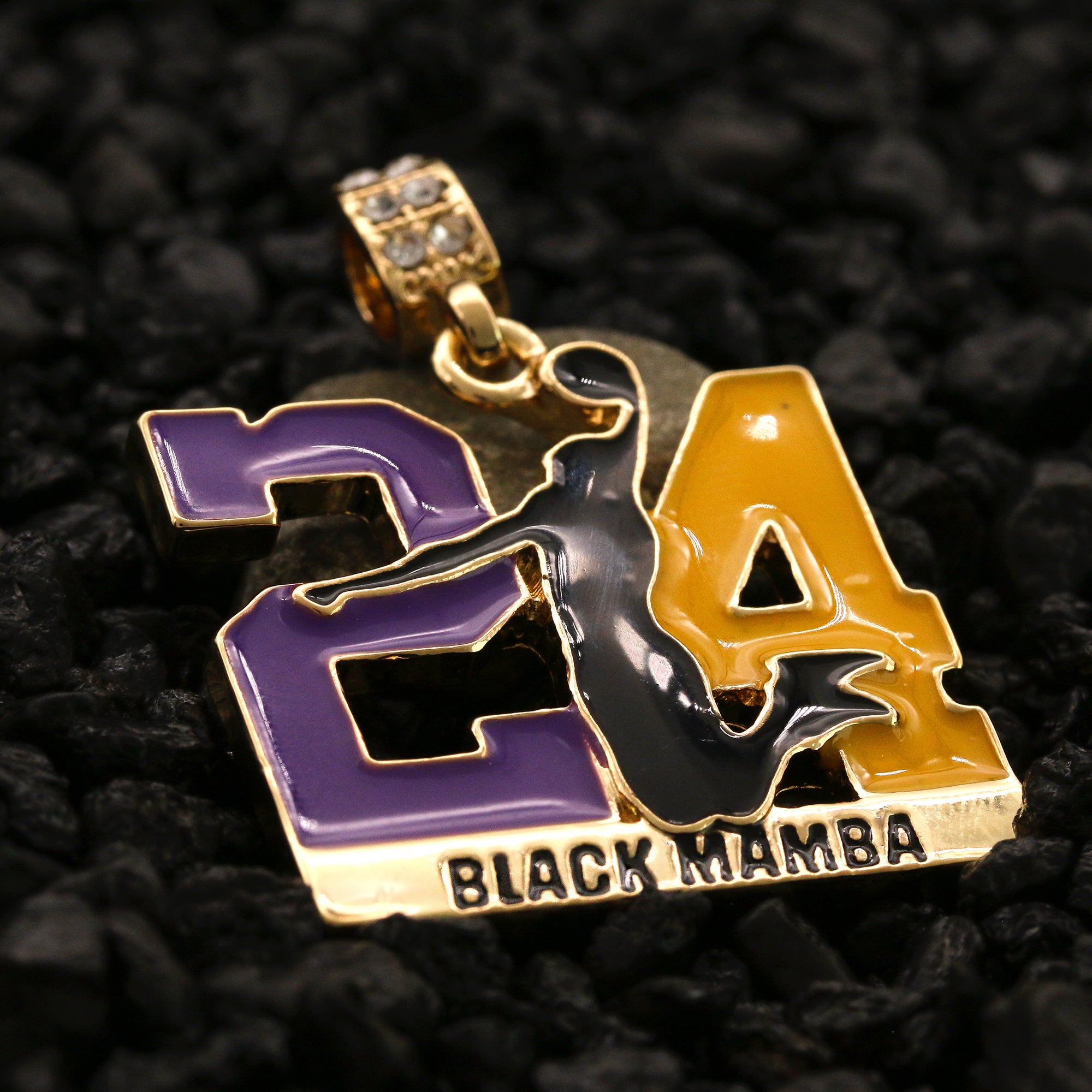 3 Tone 24 Mamba Pendant Rope Chain Men's Hip Hop 18k Cz Jewelry Necklace Choker