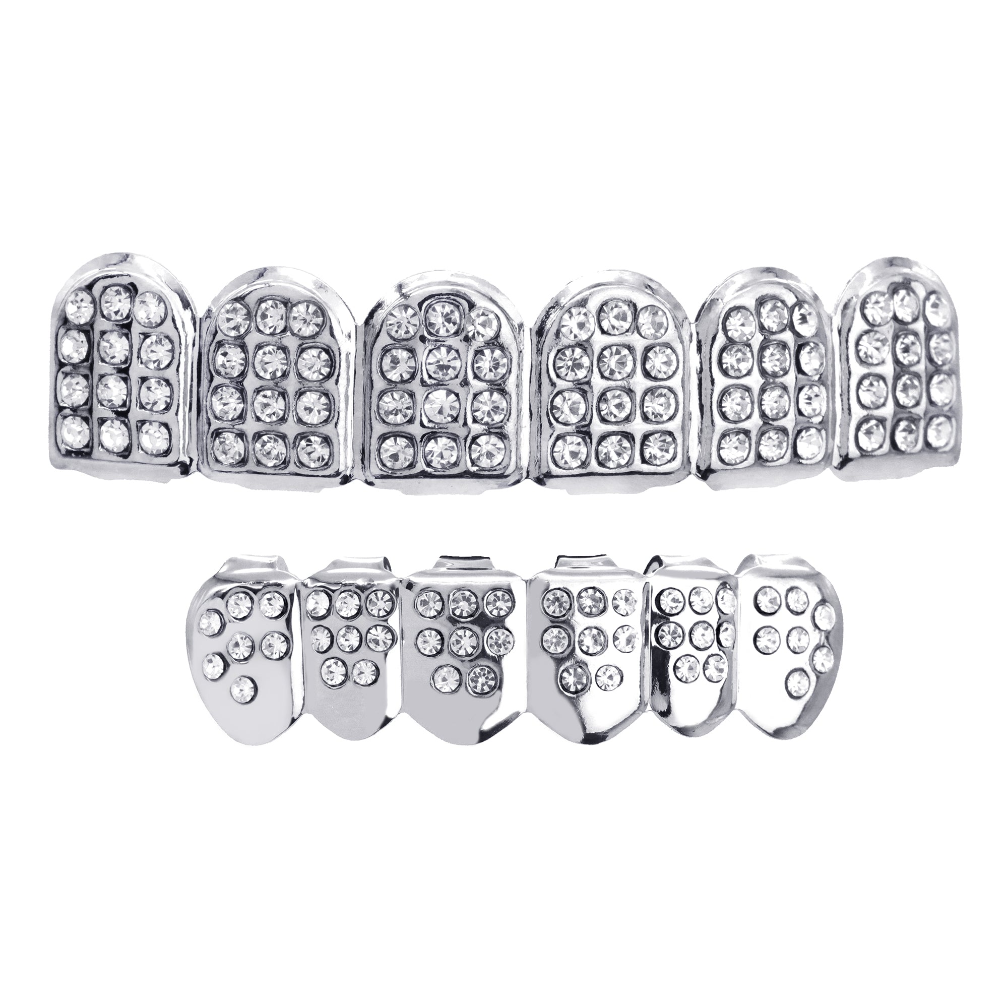 18k WHITE GOLD FULLY ICED TOP & BOTTOM GRILLZ AR
