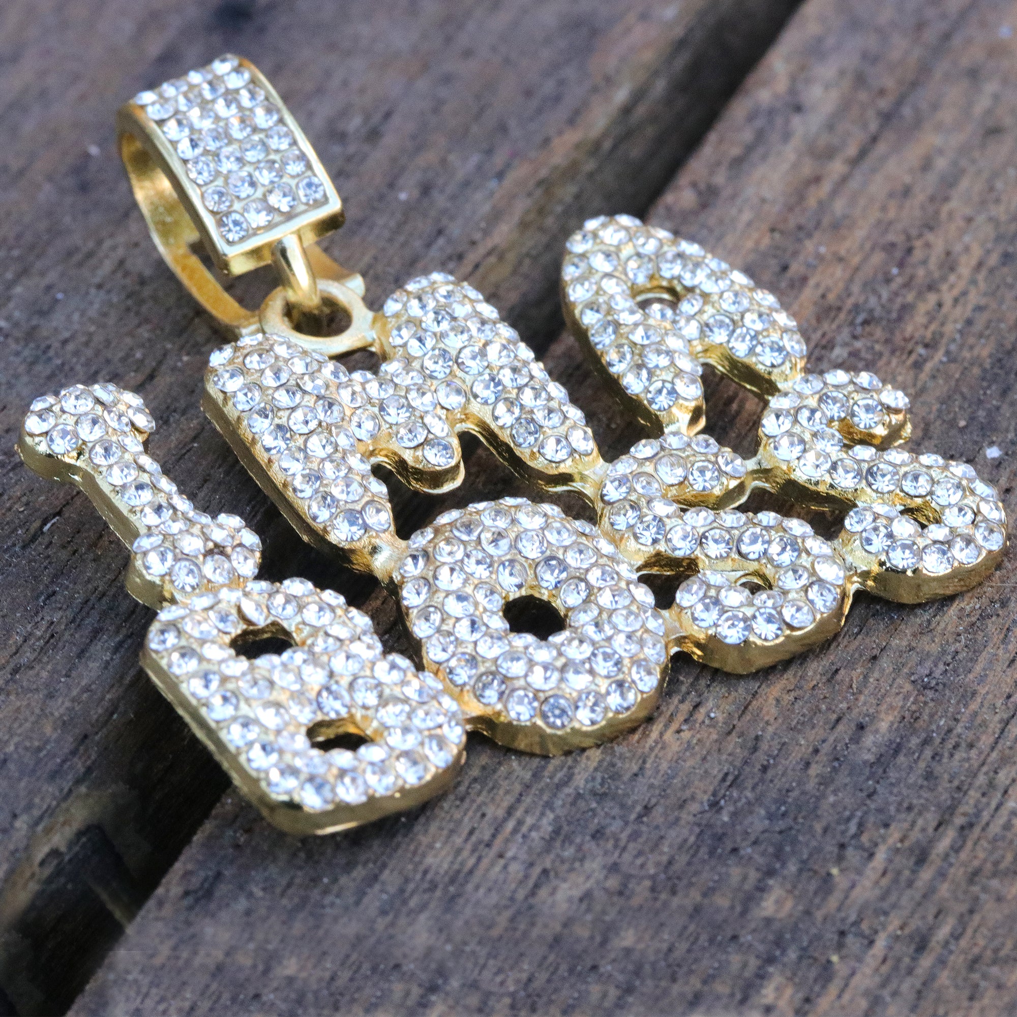 Hip Hop Iced Lab Diamond 18k Gold plated IM A BOSS Charm Pendant