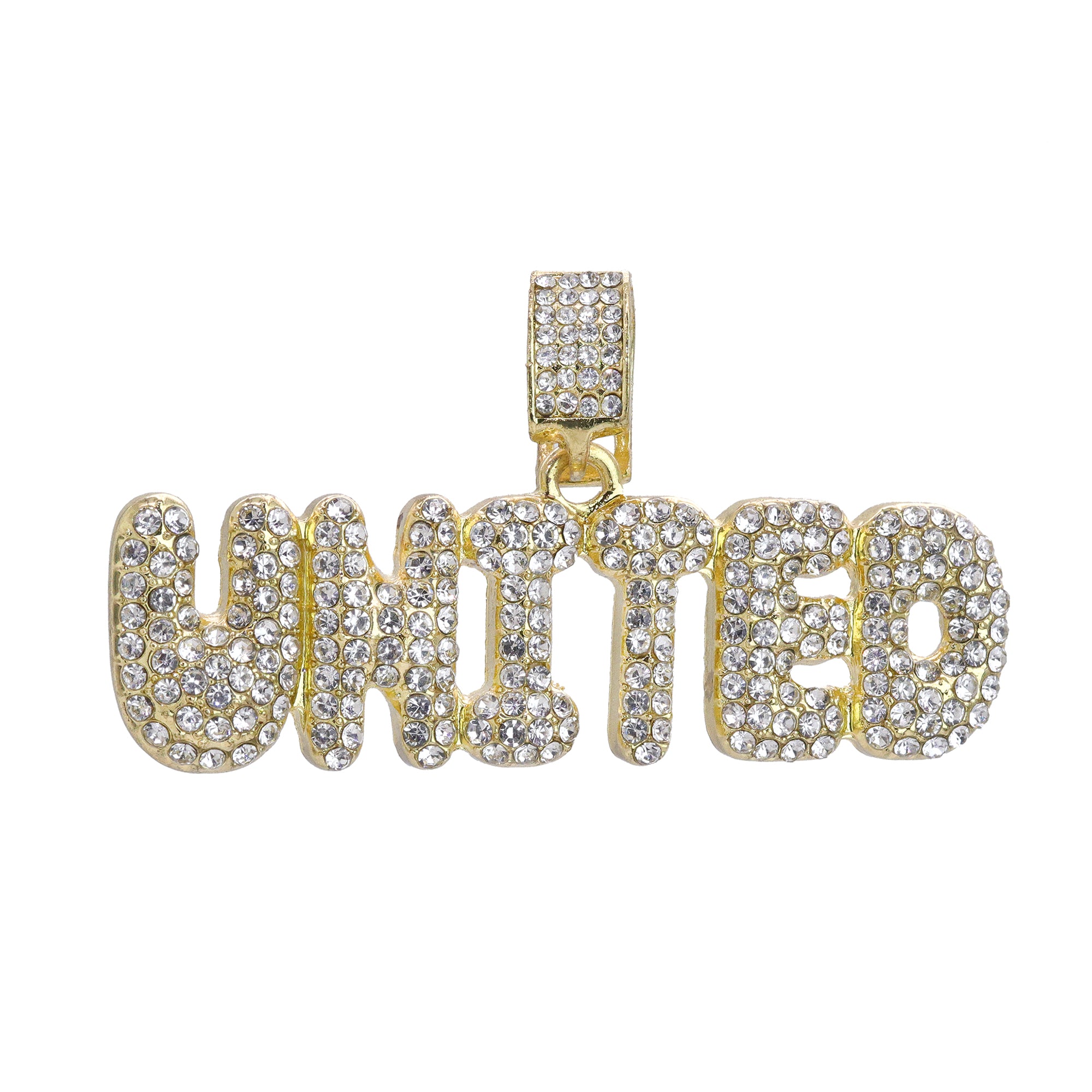 Hip Hop Iced Lab Diamond 18k Gold plated UNITED Charm Pendant